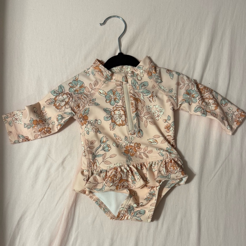 NWOT Floral Long-Sleeve Swimsuit